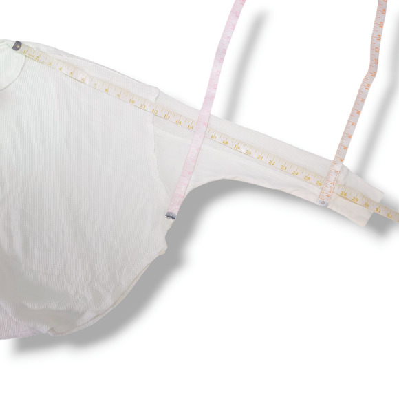 EUC Free People Oversized Microphone Drop Thermal XS 0-2 Ivory Slouchy Lagenlook - Picture 11 of 13